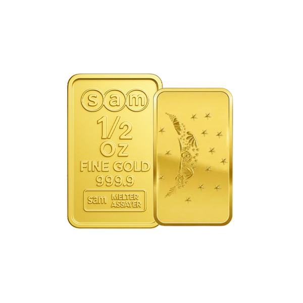 1 2 Oz Gold Minted Bar Moon Flower