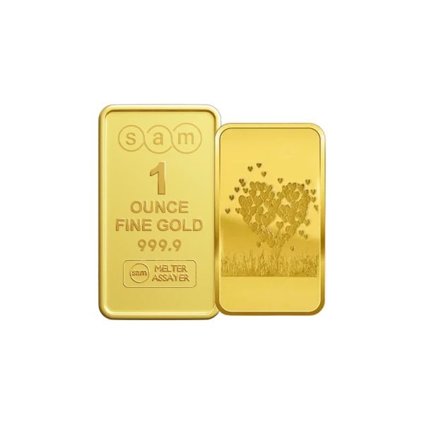 1 Ounce Gold Minted Bar Love tree