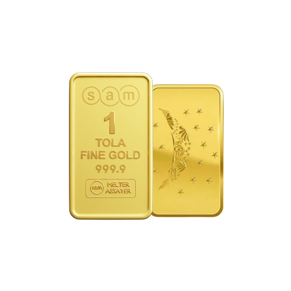 1 Tola Gold Minted Bar Moon Flower