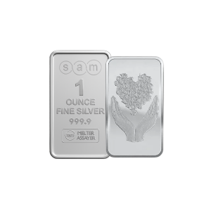 1 ounce Bouquet of Heart silver Bar