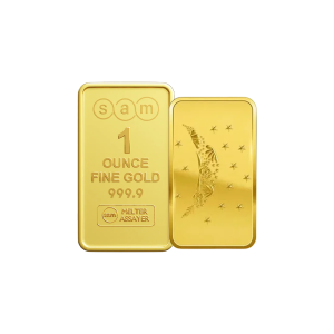1 ounce Gold Minted Bar Moon Flower