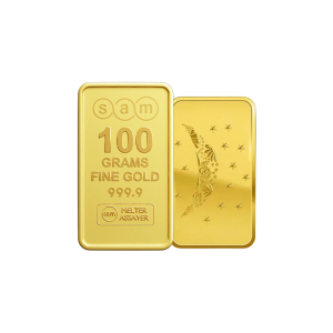 100 Gram Gold Minted Bar Moon Flower