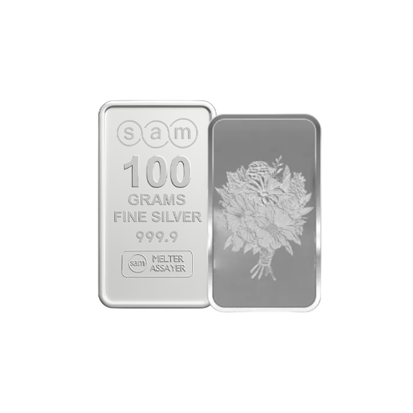 100 Gram Silver Wedding Bar