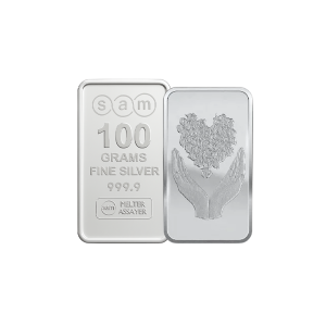 100 gram Bouquet of Heart Silver Bar