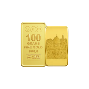 100 Gram Gold Minted Bar Al-Aqsa Mosque