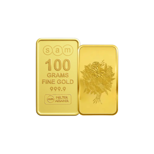 100 Gram Gold Wedding Bar