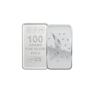 100 gram Moon Flower Silver Bar