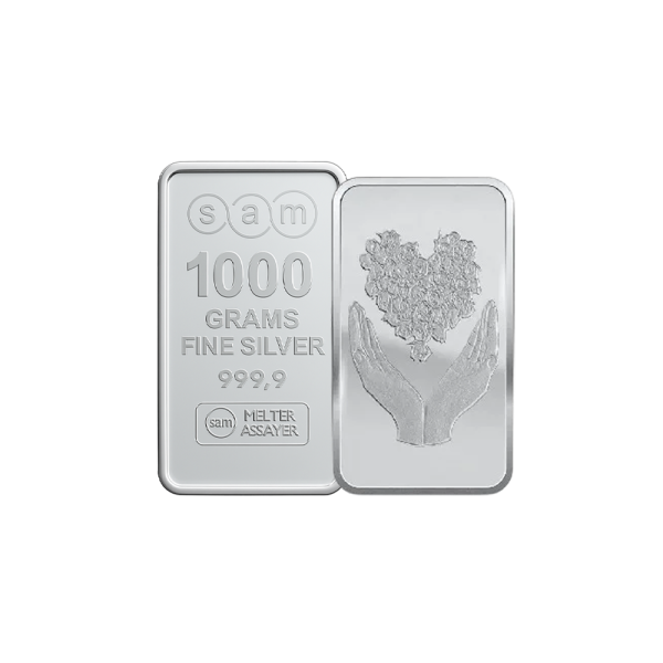 1000 Gram Bouquet of Heart Silver
