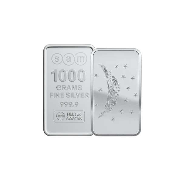 1000 Gram Moon Flower Silver Bar