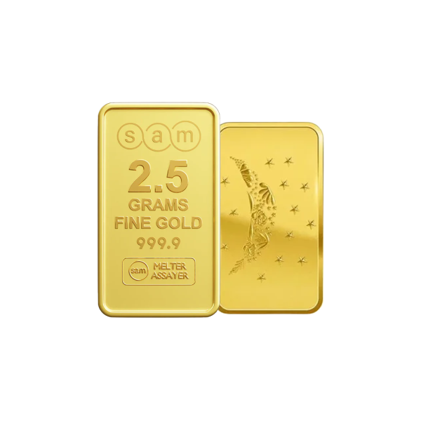 25 Gram Gold Minted Bar Moon Flower
