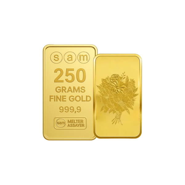 250 gram Gold Minted Bar Weeding