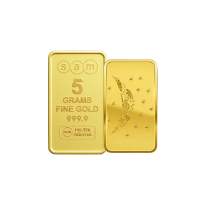 5 Gram Gold Minted Bar Moon Flower
