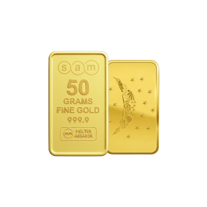 50 Gram Gold Minted Bar Moon Flower