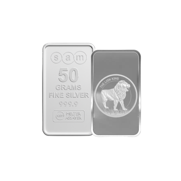 50 Gram Silver Lion King Bar