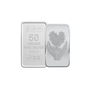 50 gram Bouquet of Heart Silver Bar