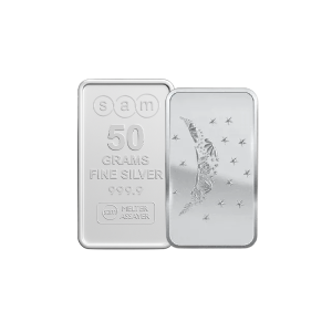 50 gram Moon Flower Silver Bar