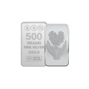 500 gram Bouquet of Heart Silver Bar