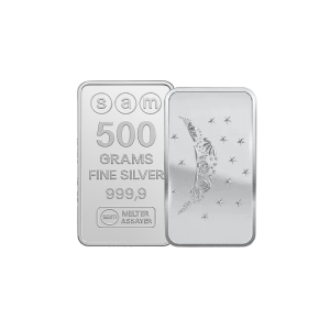 500 gram Moon Flower Silver Bar