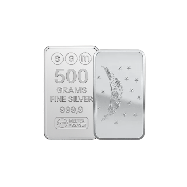 500 gram Moon Flower Silver Bar