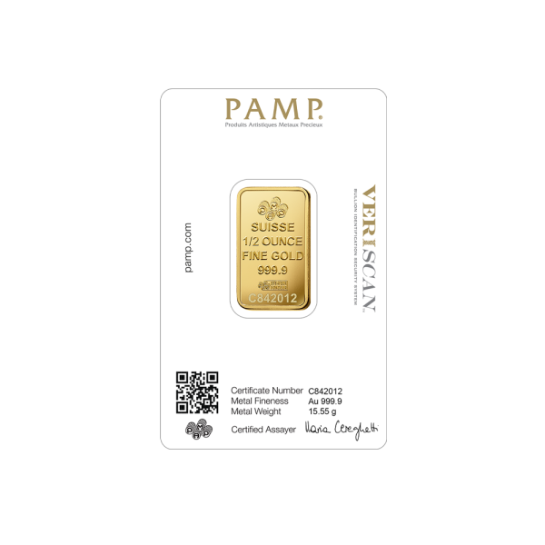 1 2 OZ PAMP Lady Fortuna Gold Bar