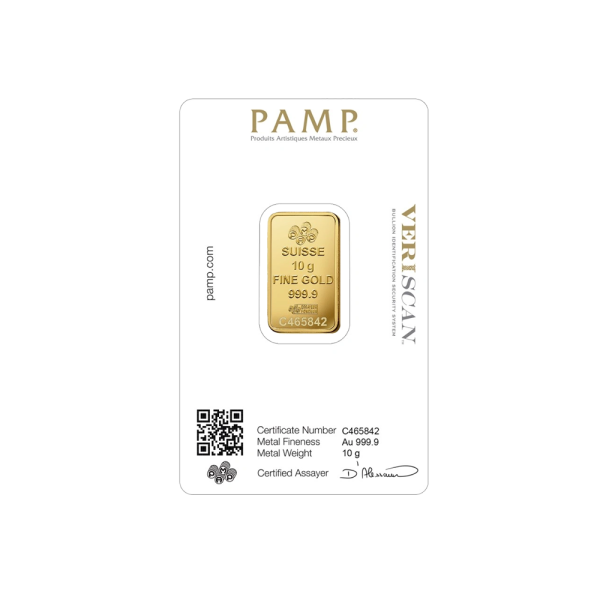 10 Gram PAMP Gold Lady Fortuna Bar