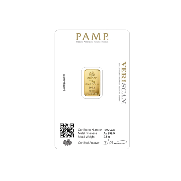 25 Gram PAMP Gold Lady Fortuna Bar