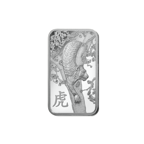 1 oz PAMP Lunar Tiger Silver Bar