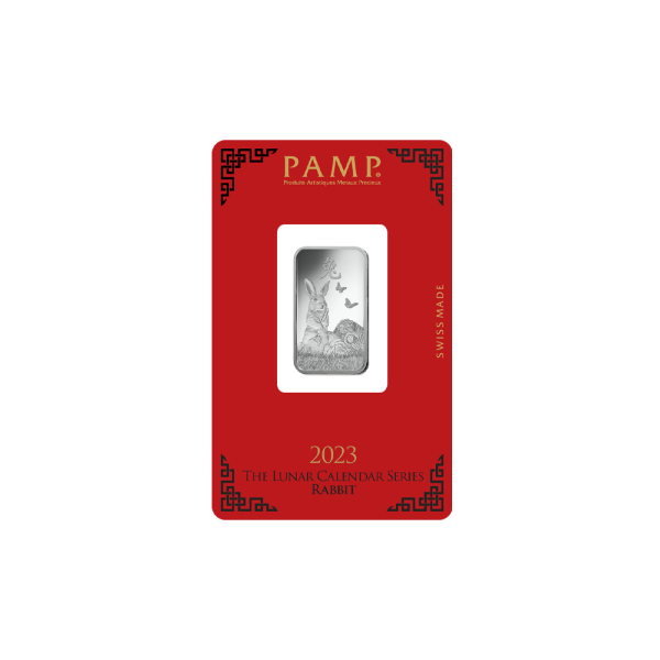 10 Gram PAMP Lunar Rabbit Silver Bar