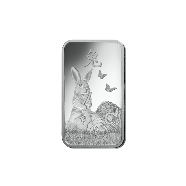 10 Gram PAMP Lunar Rabbit Silver Bar