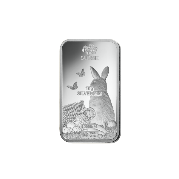 10 Gram PAMP Lunar Rabbit Silver Bar