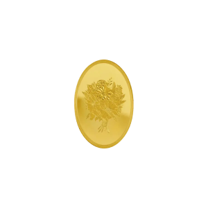 12 OZ Gold Bouquet of Heart Oval
