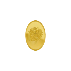 1 Ounce Gold Bouquet of Heart Oval