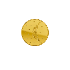 1 Gram Gold Moon Flower Round Bar