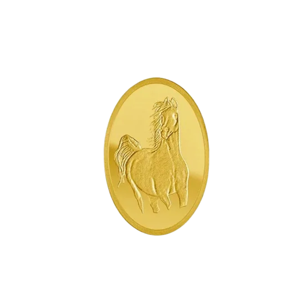 12 ounce Gold Horse Oval