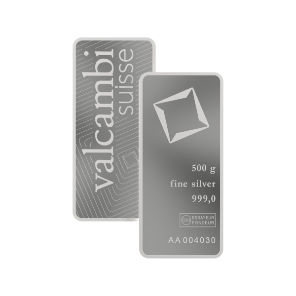 500 Gram Valcambi Silver Bar