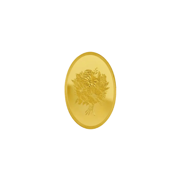 20 Gram Gold Bouquet of Heart Oval