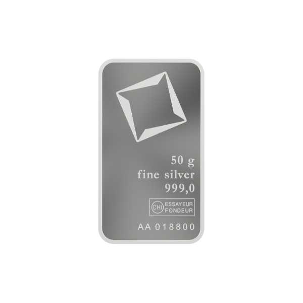 50 Gram Valcambi Silver Bar