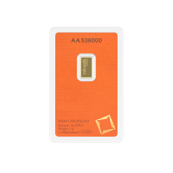 1 Gram Gold Valcambi Bar