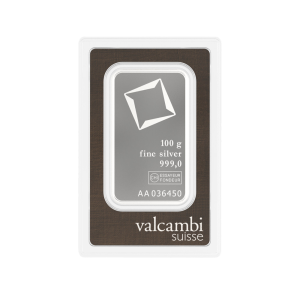 100 Gram Valcambi Silver Bar