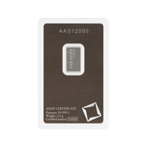 2.5 Gram Valcambi Platinium Bar