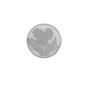 8 Gram Silver Heart Round Bar