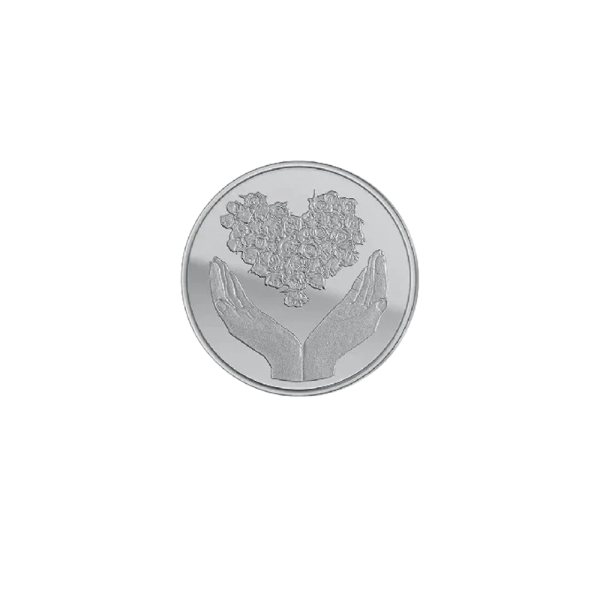 8 Gram Silver Heart Round Bar