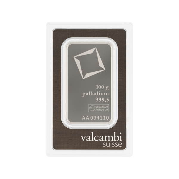 100g Valcambi Palladium Bar