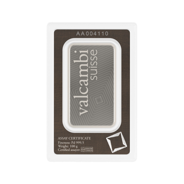 100g Valcambi Palladium Bar