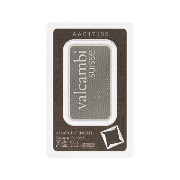 100g Valcambi Platinum Bar