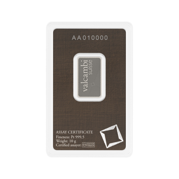 10 Gram Valcambi Platinum Bar
