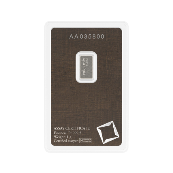 1 Gram Valcambi Platinum Bar