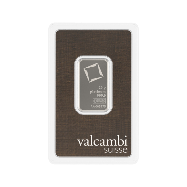 20 Gram Valcambi Platinum Bar