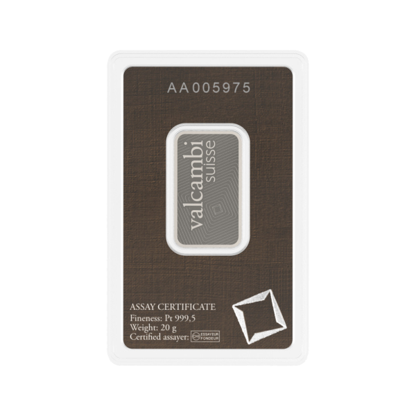 20 Gram Valcambi Platinum Bar