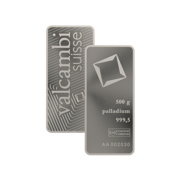 500g Valcambi Palladium Bar